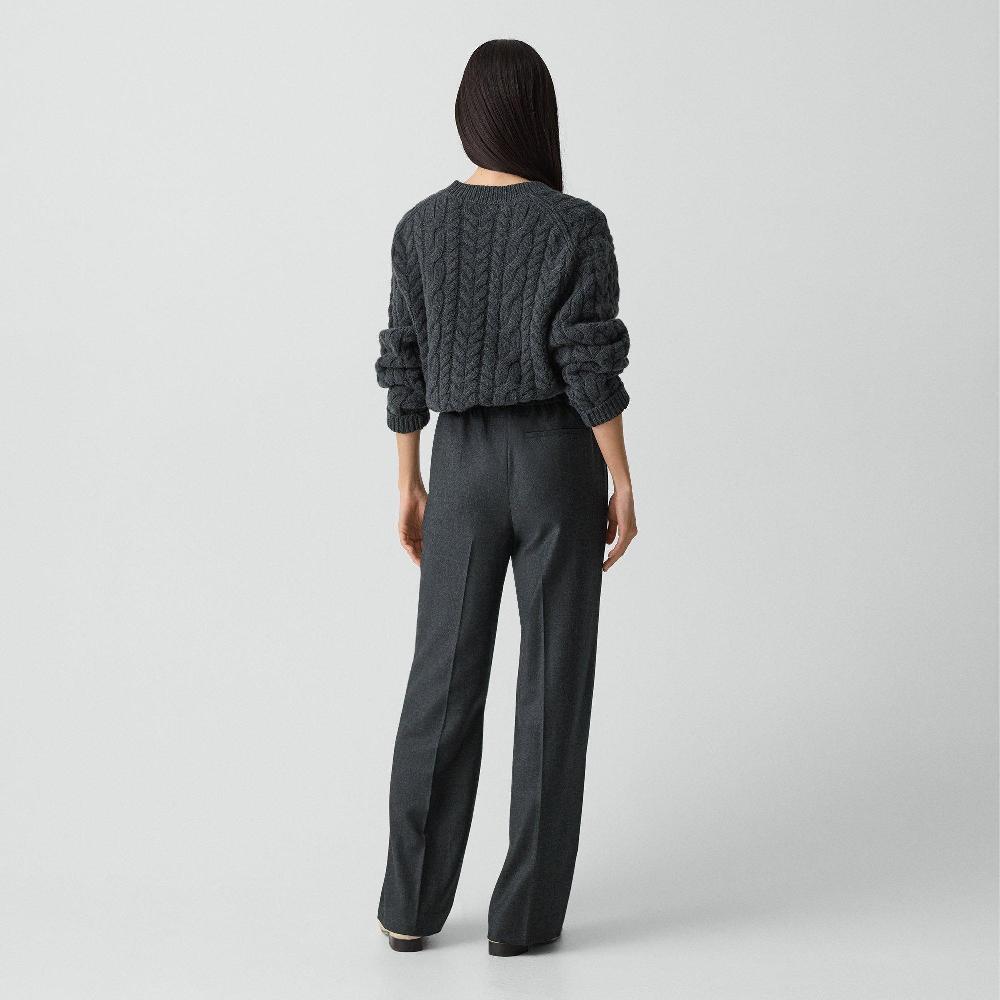 J Brand Wide-Leg Pull-On Pant In Sleek Flannel New Charcoal Melange