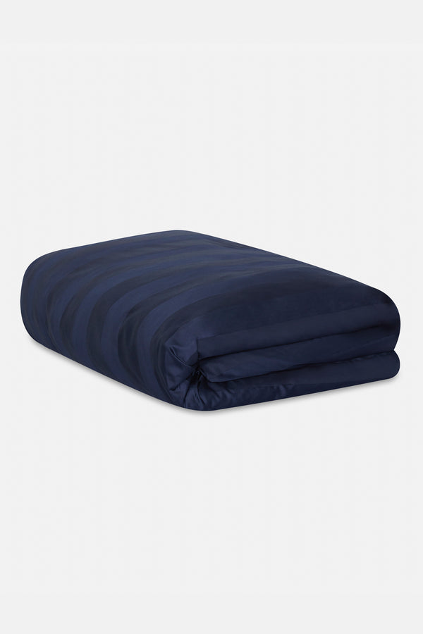 J By Jasper Conran 500 Thread Count Satin Stripe Duvet Cover Navy