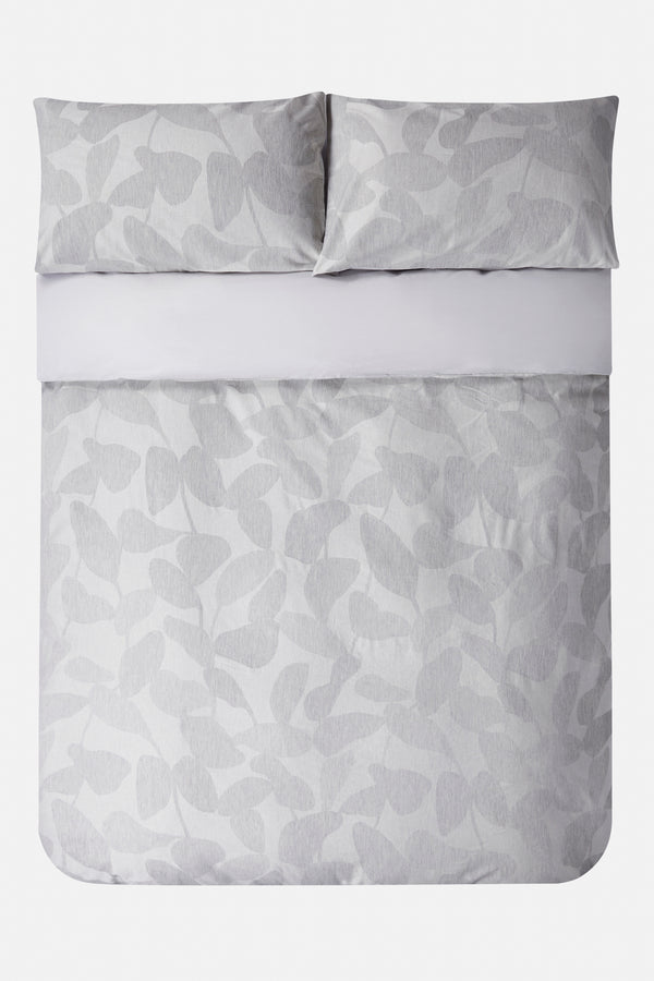 J By Jasper Conran Abstract Leaf Jacquard Duvet Set Grey Abstract Leaf