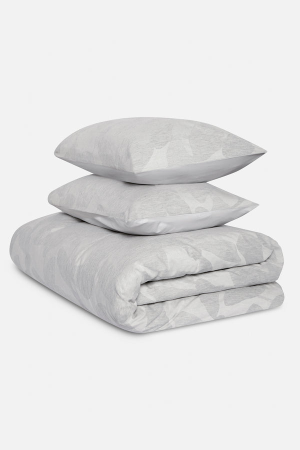 J By Jasper Conran Abstract Leaf Jacquard Duvet Set Grey Abstract Leaf