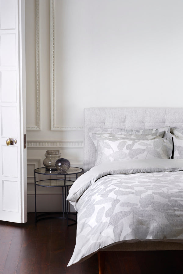 j by jasper conran Abstract Leaf Jacquard Duvet Set Grey Abstract Leaf