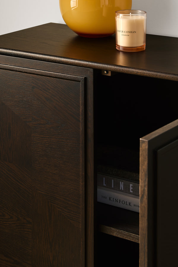 J By Jasper Conran Aden Dark Oak Small Sideboard Brown