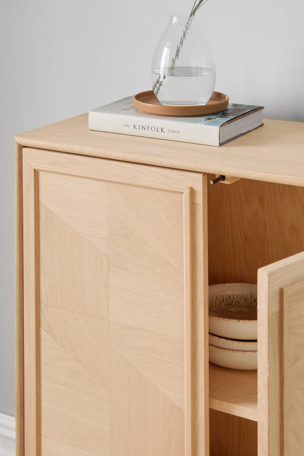 J By Jasper Conran Aden White Washed Oak Small Sideboard Oak