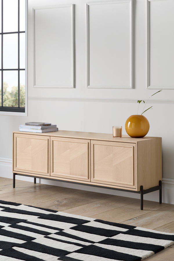 J By Jasper Conran Aden White Washed Oak TV Unit Oak