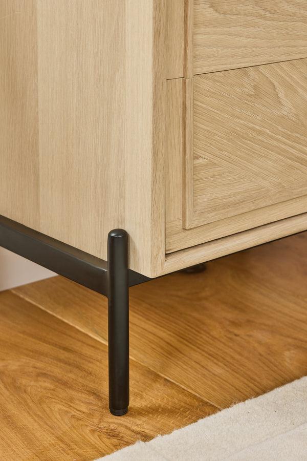 J By Jasper Conran Aden Whitewashed Oak Bedside Table Oak