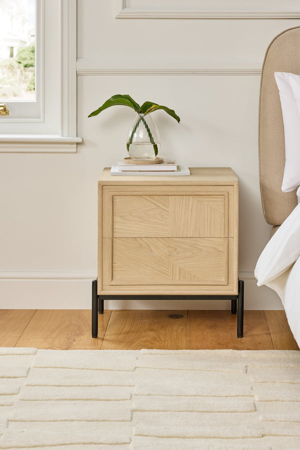 j by jasper conran Aden Whitewashed Oak Bedside Table Oak