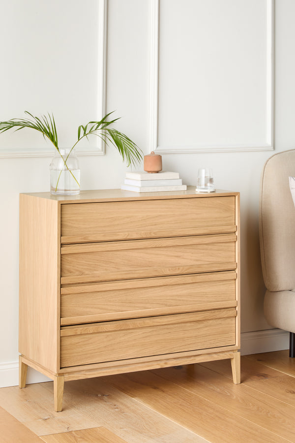 J By Jasper Conran Belgrave Oak 4 Drawer Walnut Chest Of Drawers Oak