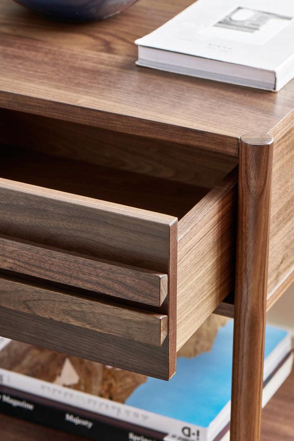 J By Jasper Conran Belgrave Walnut 1 Drawer Bedside Table Brown