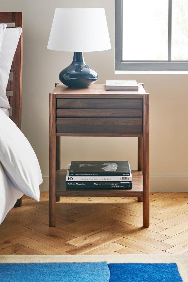 j by jasper conran Belgrave Walnut 1 Drawer Bedside Table Brown