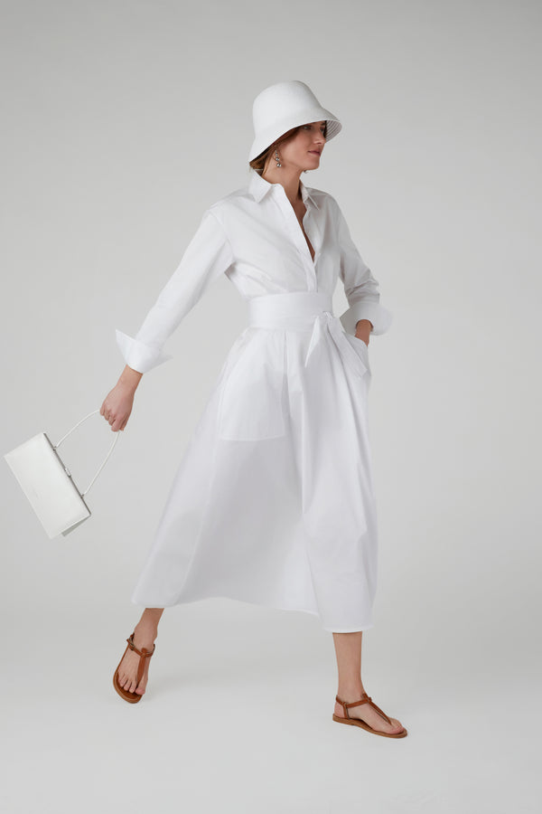 J By Jasper Conran Blythe Full Skirt Shirt Dress White