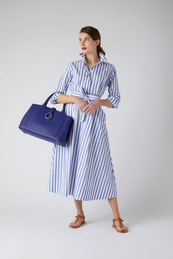 J By Jasper Conran Blythe Striped Full Skirt Shirt Dress Green