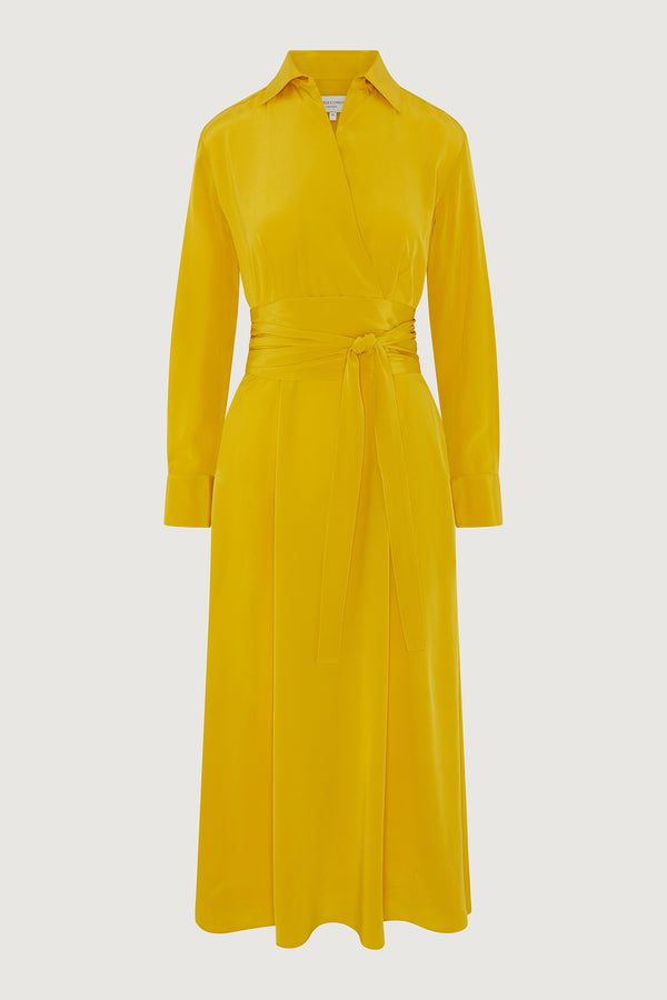 J By Jasper Conran Celia Silk Full Skirt Wrap Dress Fuchsia