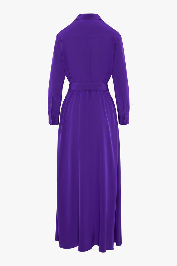 J By Jasper Conran Celia Silk Maxi Full Skirt Wrap Dress Purple