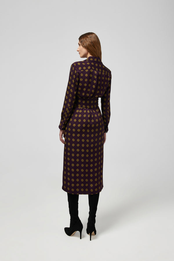 J By Jasper Conran Charlie Mini Floral Open Collar Shirtdress Green