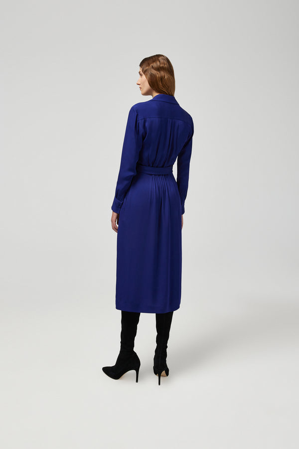 J By Jasper Conran Charlie Open Collar Shirtdress Blue