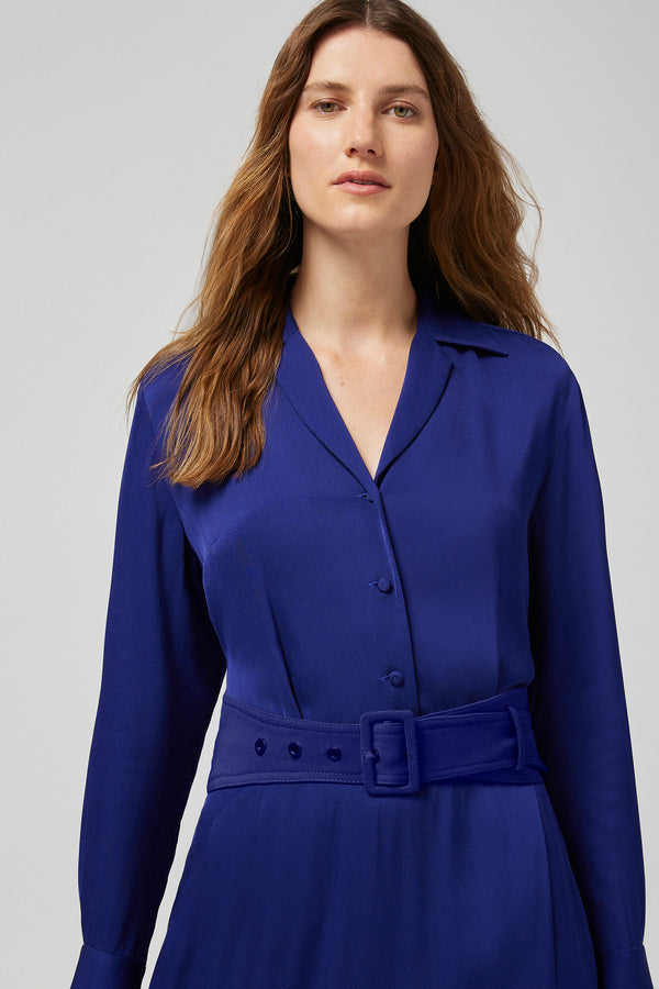 J By Jasper Conran Charlie Open Collar Shirtdress Blue