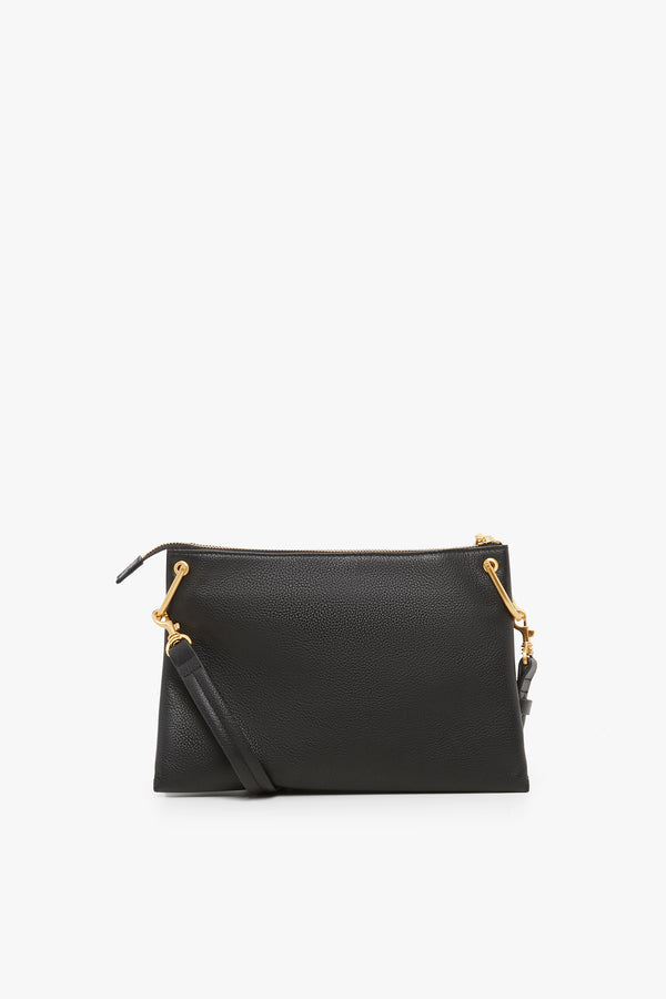J By Jasper Conran Darcey Leather Triple Section Cross Body Black