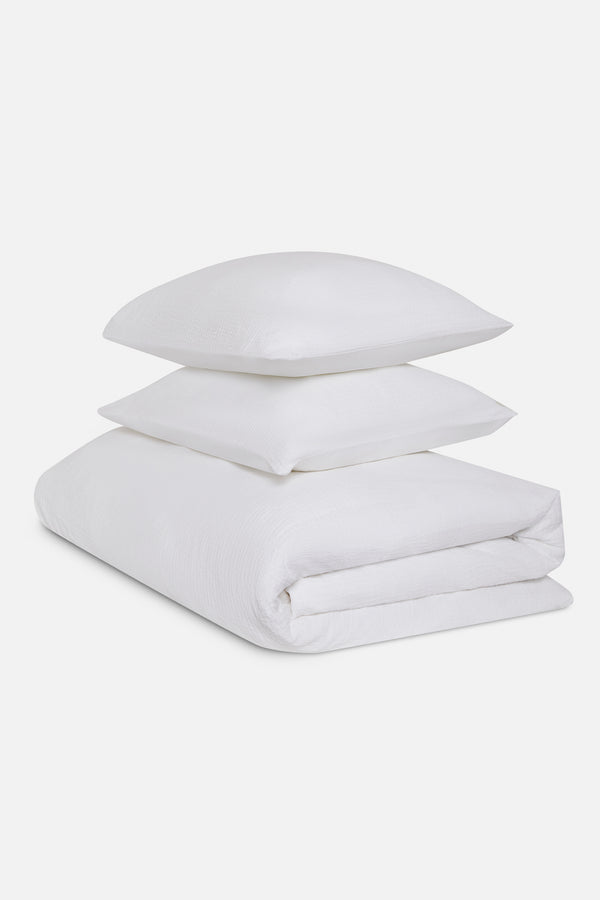 J By Jasper Conran Double Weave Duvet Cover Set White Fabric