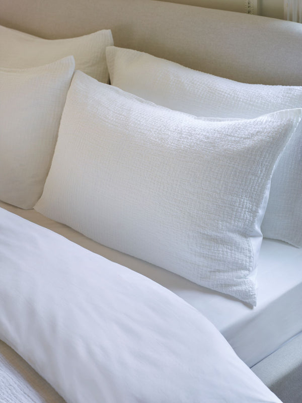 J By Jasper Conran Double Weave Pillow Case White Fabric