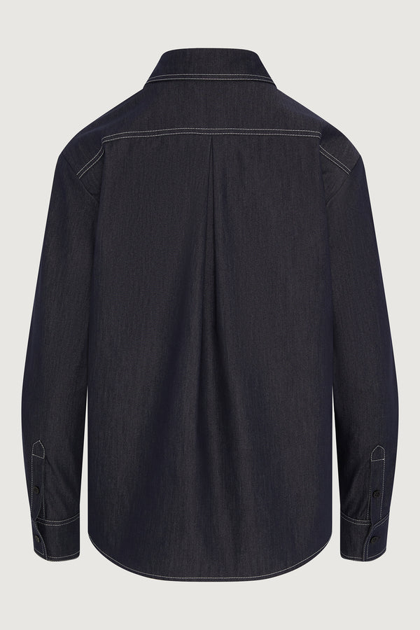 J By Jasper Conran Faye Denim Button Through Shirt Blue