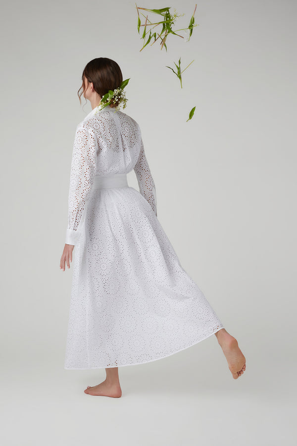 J By Jasper Conran Felicia Broderie Maxi Skirt White