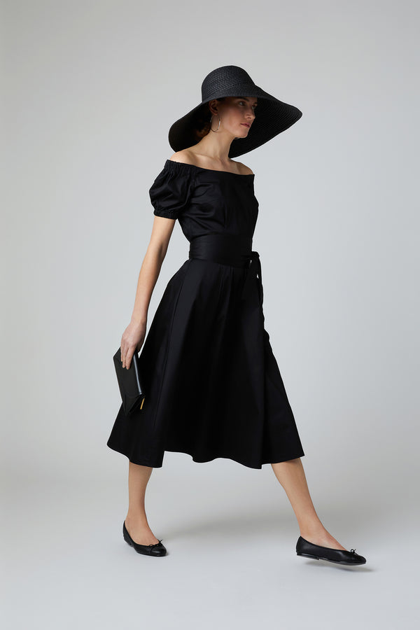 J By Jasper Conran Fen Bardot Full Skirt Dress Black