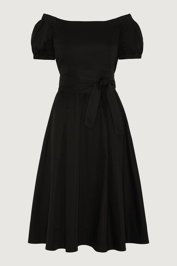 J By Jasper Conran Fen Bardot Full Skirt Dress Black