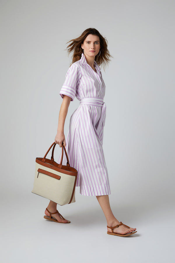 j by jasper conran Ferne A Line Striped Swing Dress Lilac