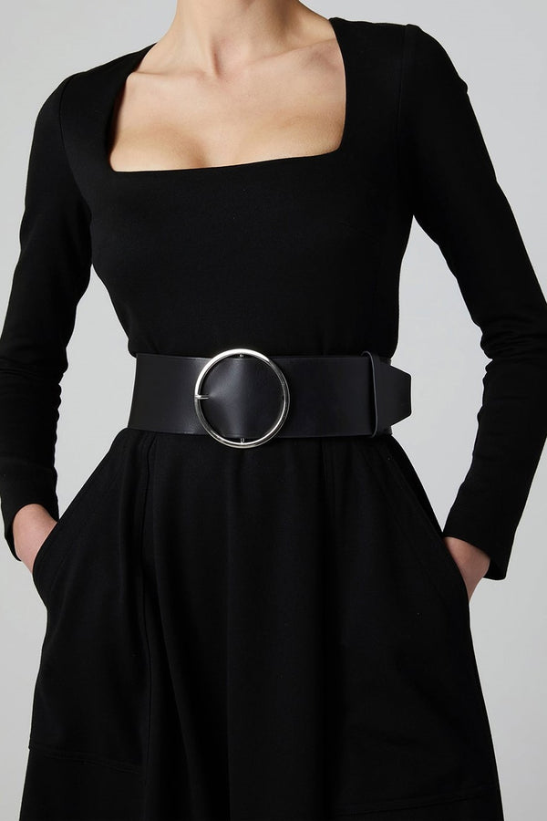 j by jasper conran Francine Wide Leather Belt Black