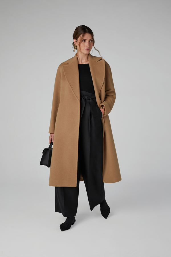 J By Jasper Conran Geraldine Wool Blend Long Coat Camel