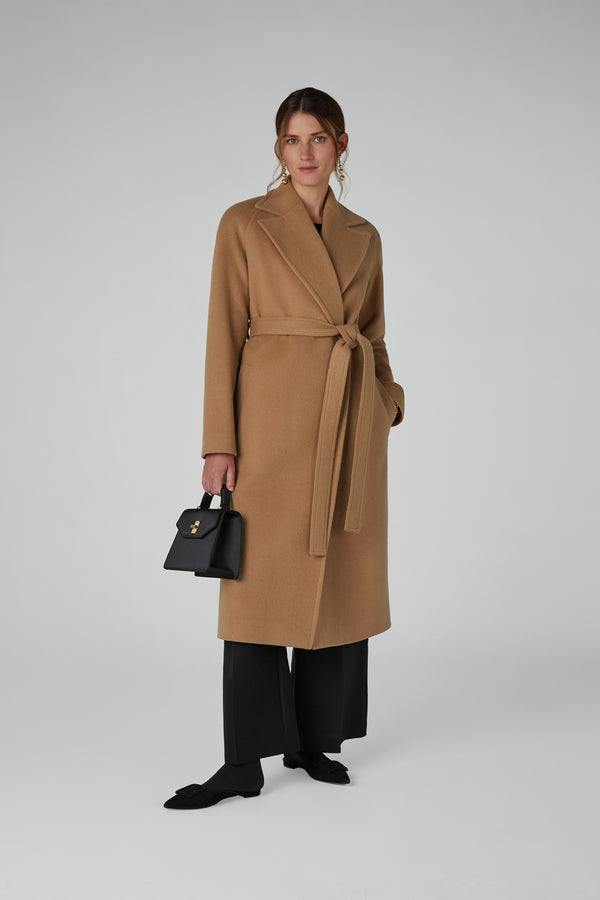J By Jasper Conran Geraldine Wool Blend Long Coat Camel