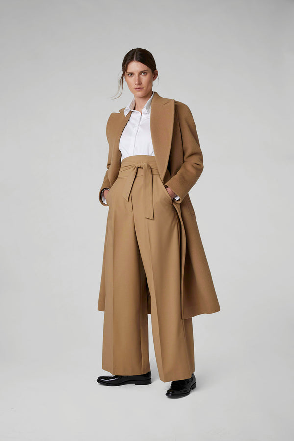J By Jasper Conran Geraldine Wool Blend Long Coat Camel