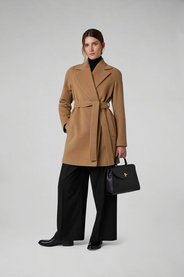 J By Jasper Conran Geraldine Wool Blend Mid-Length Coat Camel