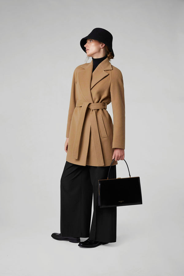 J By Jasper Conran Geraldine Wool Blend Mid-Length Coat Camel