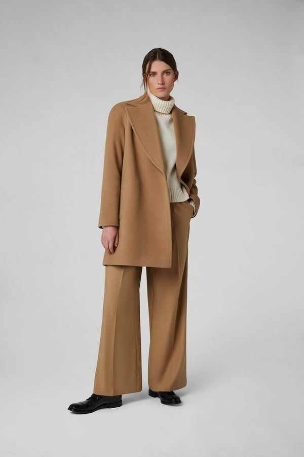 J By Jasper Conran Geraldine Wool Blend Mid-Length Coat Camel