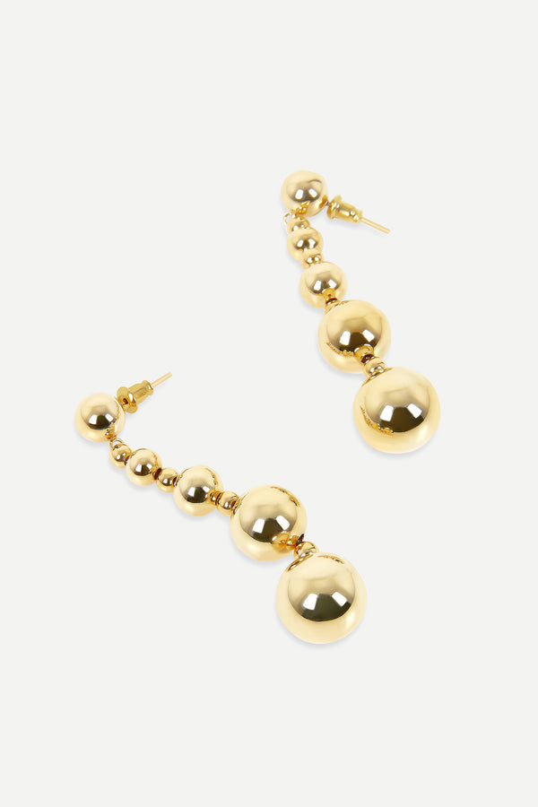 J By Jasper Conran Gwendolyn Long Ball Earrings Gold