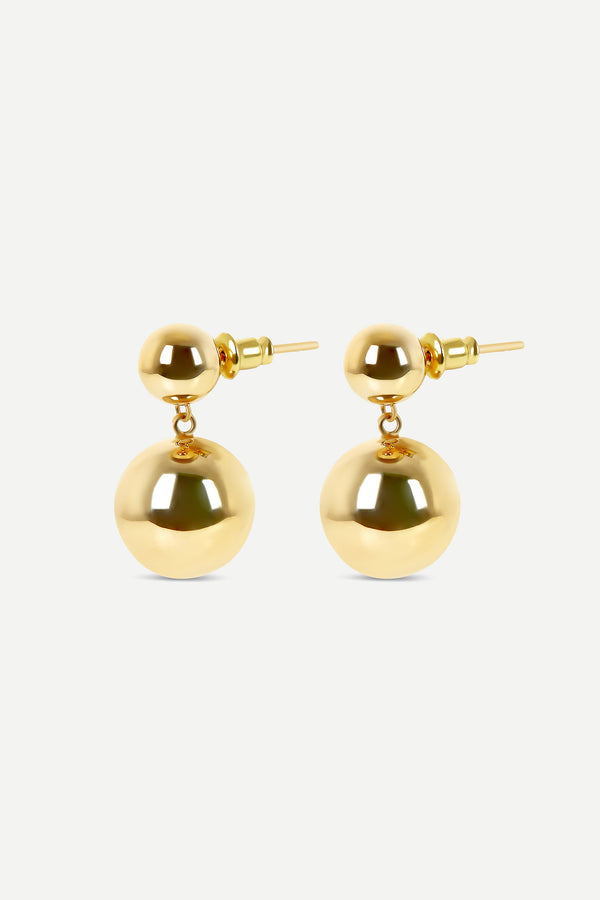 J By Jasper Conran Gwendolyn Short Ball Earrings Gold