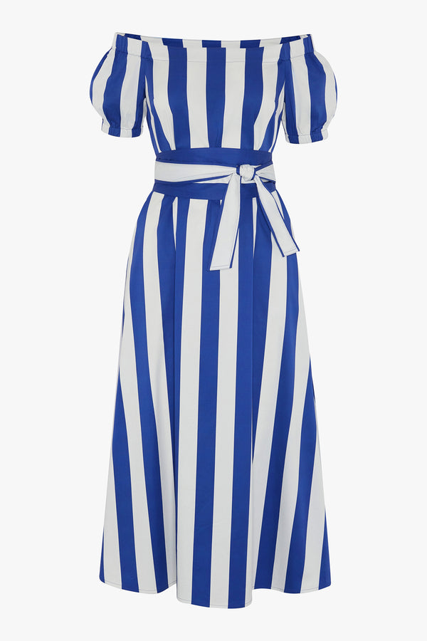 J By Jasper Conran Hallie Bardot A Line Striped Dress Stripe
