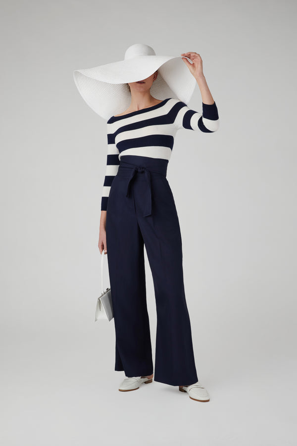 J By Jasper Conran Heidi Slash Neck Knitted Top Stripe