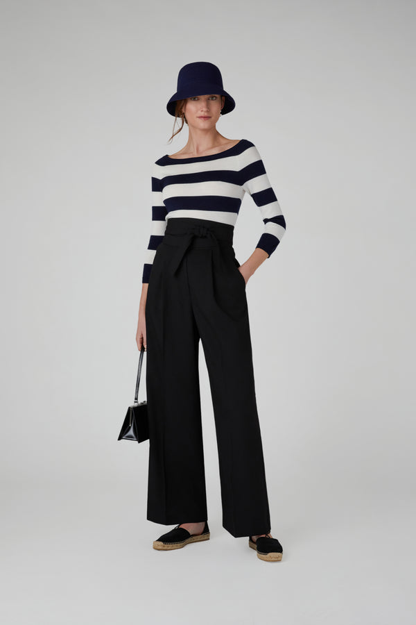 j by jasper conran Heidi Slash Neck Knitted Top Stripe