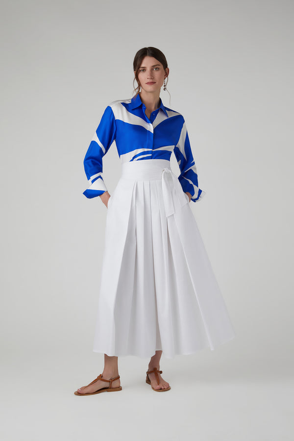 J By Jasper Conran Henrietta Inverted Pleat Skirt Blue