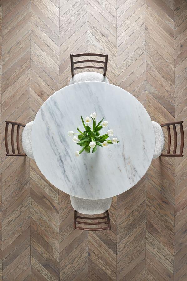 J By Jasper Conran Highbury Round Marble Dining Table White