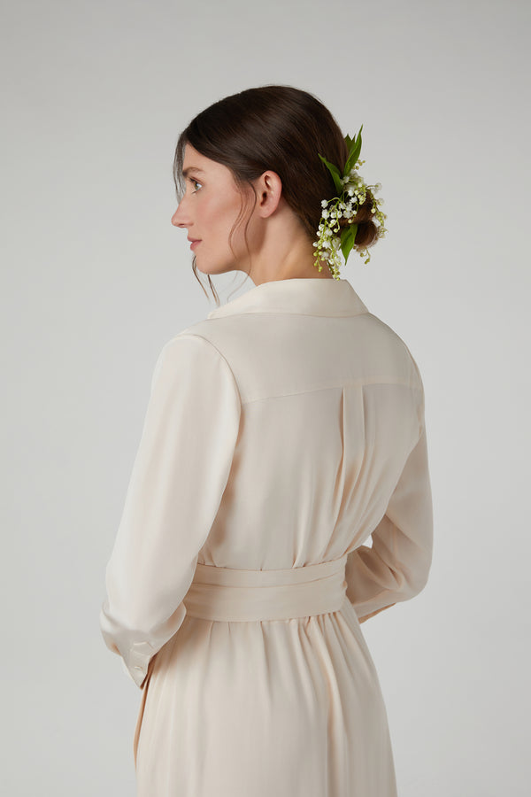 J By Jasper Conran Hortensia Silk Maxi Full Skirt Wrap Dress With Slip Blush