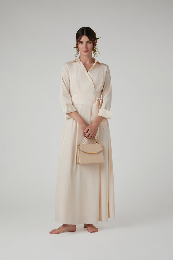 J By Jasper Conran Hortensia Silk Maxi Full Skirt Wrap Dress With Slip Blush