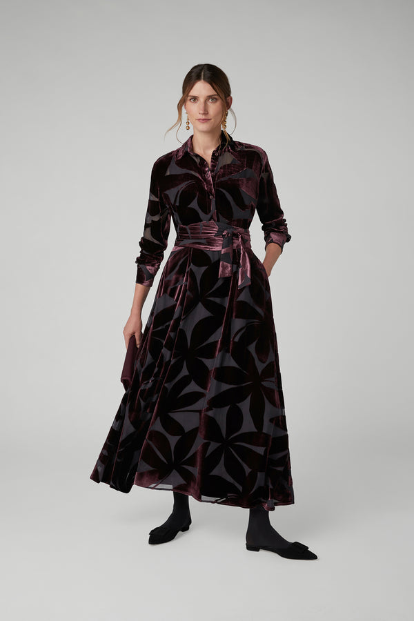 j by jasper conran Idalia Velvet Devoré Maxi Skirt Pink