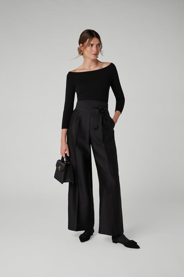 J By Jasper Conran Imogen Wool Silk Wide Leg Trouser Berry