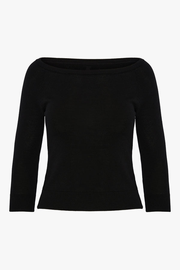 J By Jasper Conran Iona Slash Neck Knitted Top Berry