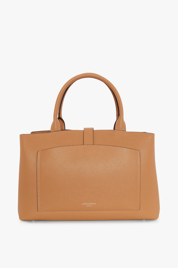 J By Jasper Conran Bee Leather Tote Camel Bee