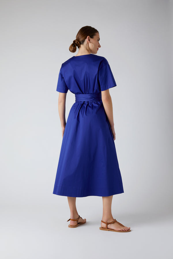J By Jasper Conran Betty Cotton Wrap Dress Blue