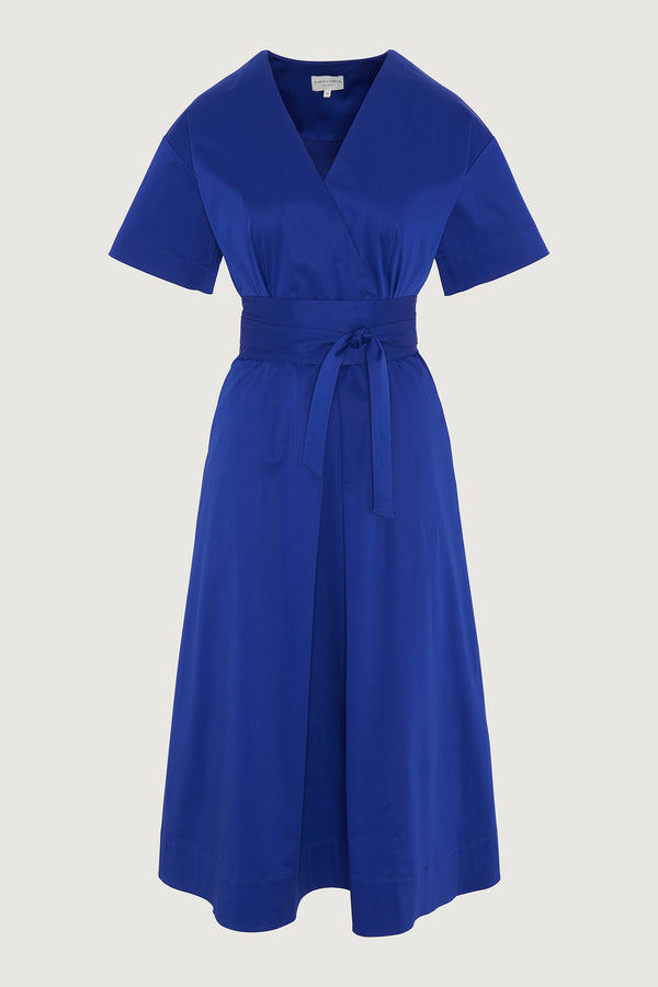 J By Jasper Conran Betty Cotton Wrap Dress Blue
